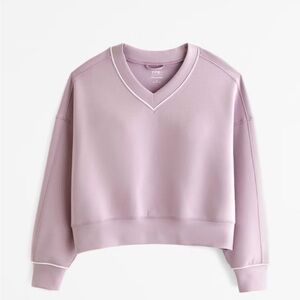 NWT A&F YPB neoKNIT Mauve V-Neck Pullover Crewneck Sweater - Size Small